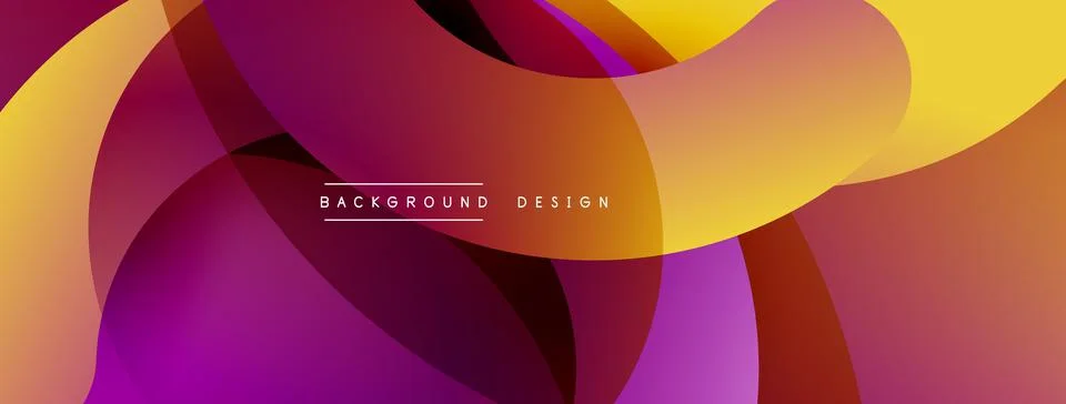 Abstract overlapping lines and circles geometric background with gradient colors Stock Illustration