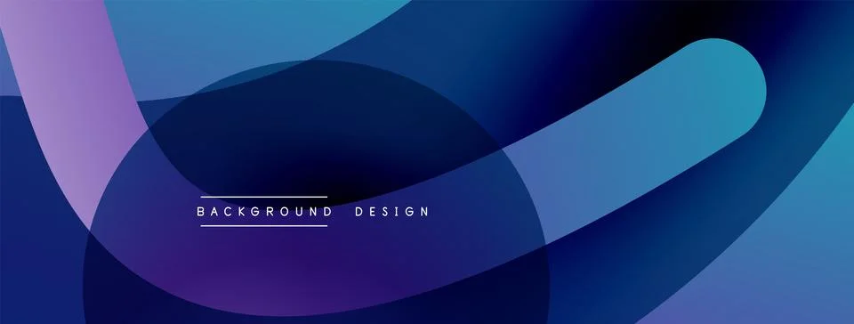 Abstract overlapping lines and circles geometric background with gradient colors Stock Illustration