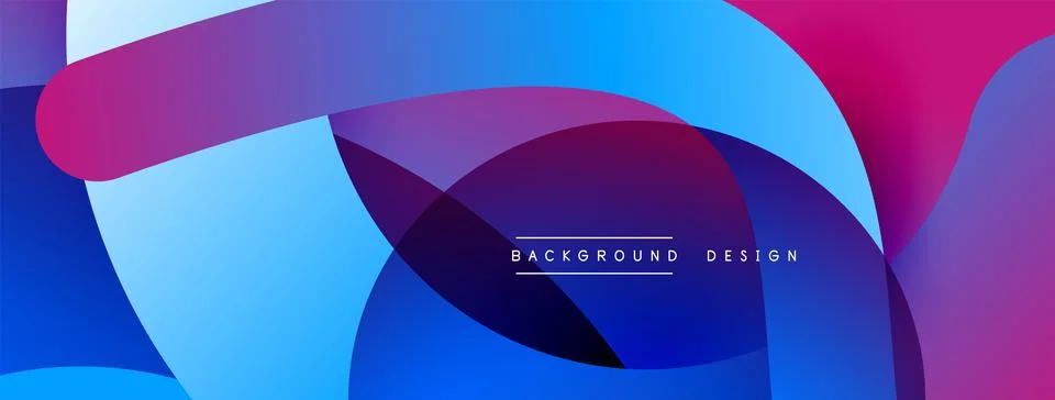 Abstract overlapping lines and circles geometric background with gradient colors Stockillustratie