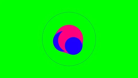 Abstract overlapping pink and blue fluid shapes inside a circular frame Stock Footage 340900476