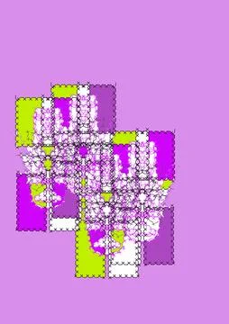 Abstract Overlapping Rectangles with Crosshatched Borders イラスト素材