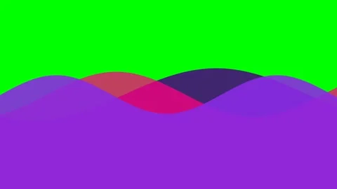 Abstract overlapping waves with vibrant purple and green color contrast Stock Footage 340265907