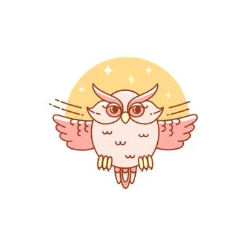 Abstract owl isolated on white Stock Illustration