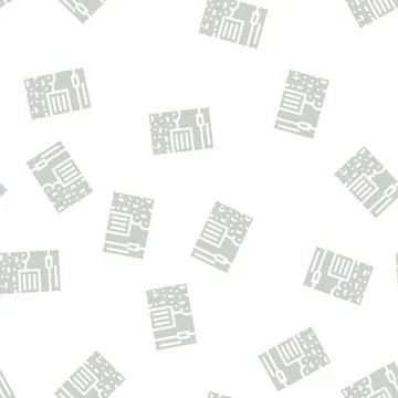 Abstract package glyph vector seamless pattern Stock Illustration