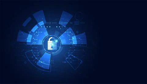 Abstract padlock cyber security concept Protection of information in the onli Stock Illustration