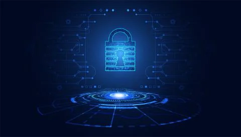 Abstract padlock cyber security concept Protection of information in the onli 스톡 일러스트
