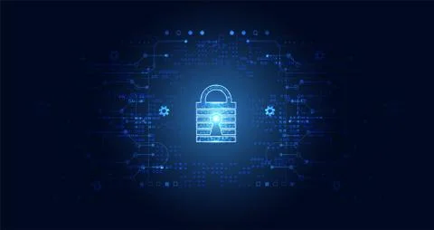 Abstract padlock cyber security concept Protection of information in the onli Stock-Illustration