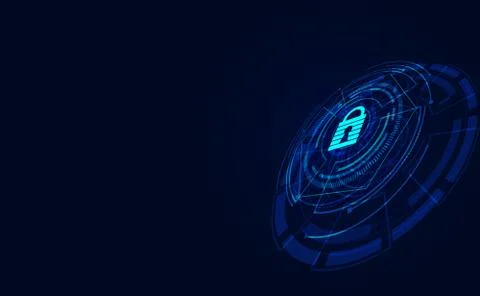 Abstract padlock network cyber security connection information personal data  스톡 일러스트