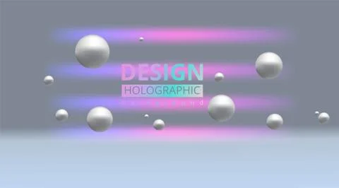 Abstract page template with crome 3d circles, cool minimalistick abstraction  Stock Illustration