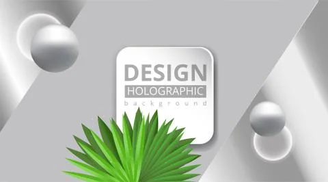 Abstract page template with crome 3d circles, cool minimalistick abstraction  Stock Illustration