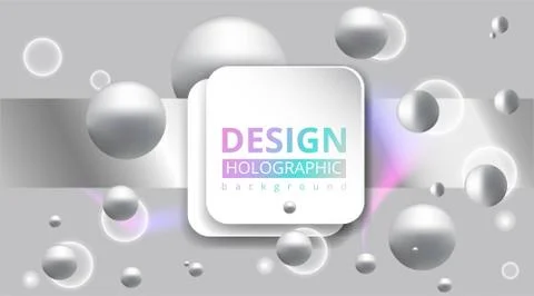 Abstract page template with crome 3d circles, cool minimalistick abstraction  Stock Illustration