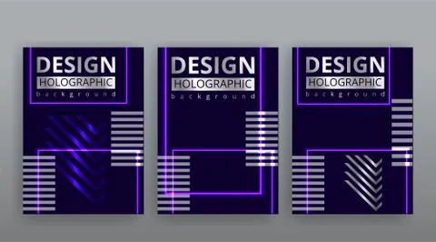 Abstract page templates set, retro wave creative hipster, neon and gradient c Stock Illustration