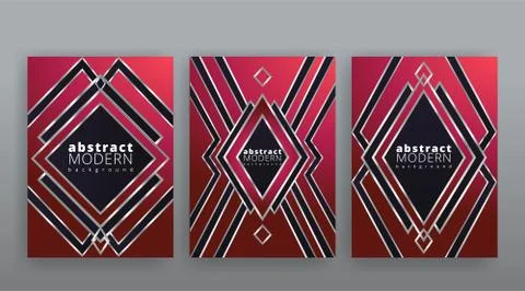 Abstract page templates set, retro wave creative hipster, silver metalic tech 스톡 일러스트