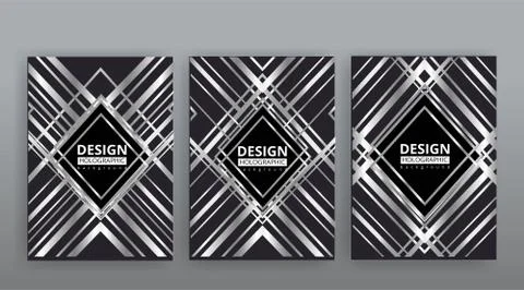 Abstract page templates set, retro wave creative hipster, silver metalic tech 스톡 일러스트