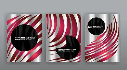 Abstract page templates set, retro wave creative hipster, neon and gradient c Stock Illustration