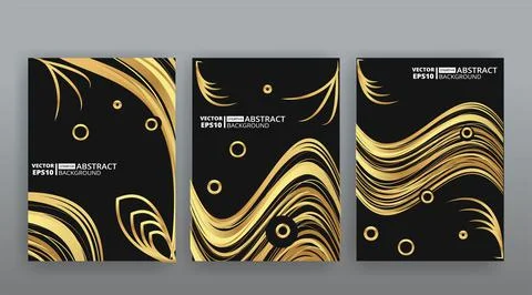 Abstract page templates set, retro wave creative hipster, neon and gradient c Stock Illustration