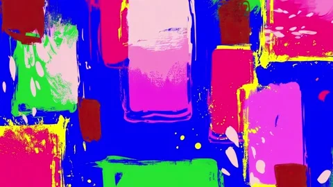 Abstract Paint Block Background With Neon Color Panels on Blue Stock Footage 315539074