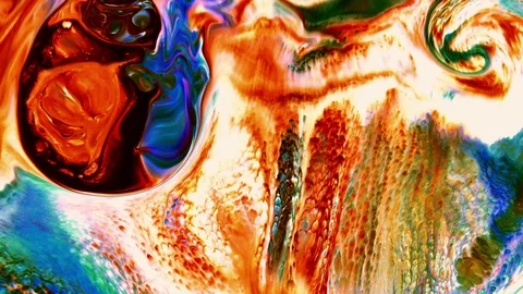 Abstract Paint Brush Ink Smooth Concept Symmetric Pattern Stock Footage 96320820