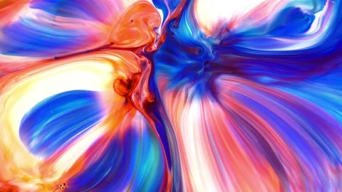 Abstract Paint Brush Ink Smooth Concept Symmetric Pattern Stock Footage 96327137