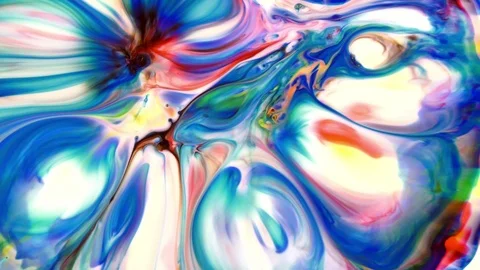 Abstract Paint Brush Ink Smooth Concept Symmetric Pattern Stock Footage 96327894