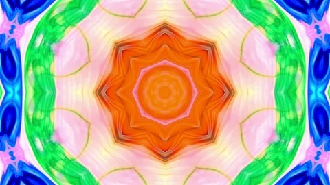 Abstract Paint Brush  Smooth Concept Symmetric Kaleidoscope Pattern Stock Footage 105256426