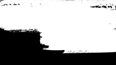 Abstract paint brush stroke black and white transition background Stock-Footage 97470595