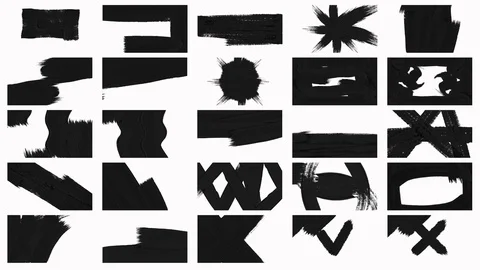 Abstract Paint Brush Stroke Grunge Transition with many strokes. Video stock 108649899