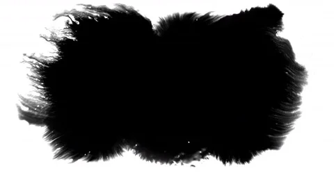 Abstract paint brush stroke shape black ink splattering flowing and washing Stock-Footage 85148081