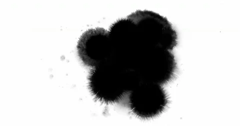 Abstract paint brush stroke shape black ink splattering flowing and washing Stock Footage 99482409