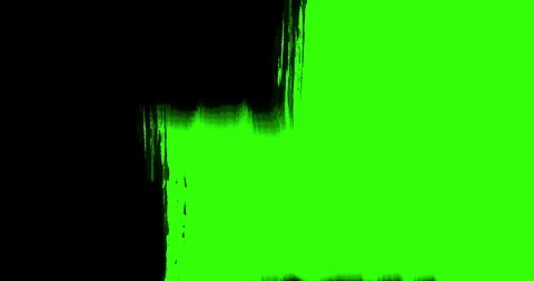 Abstract paint brush stroke shape black ink splattering flowing and washing Stock Footage 100362412