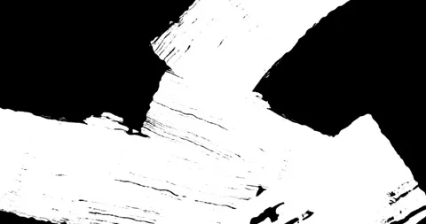 Abstract paint brush stroke shape white ink splattering flowing and washing Stock Footage 276410151