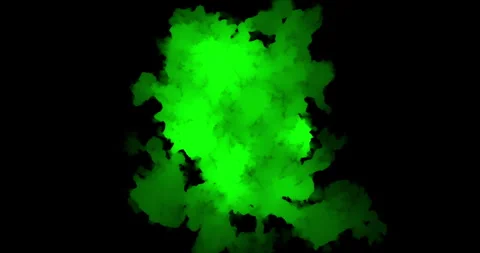 Abstract paint brush stroke shape green ink splattering flowing and washing Video stock 277200832