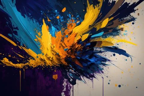 Abstract paint color background with splashes, oil paint Stock Illustration