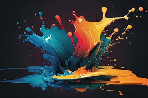 Abstract paint color background with splashes, oil paint Stock Illustration