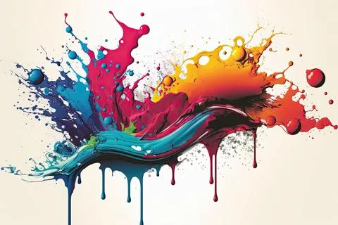 Abstract paint color background with splashes, oil paint Stock Illustration