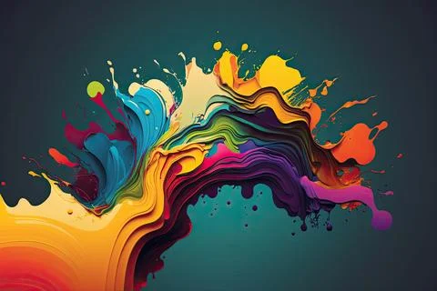 Abstract paint color background with splashes, oil paint Stock Illustration