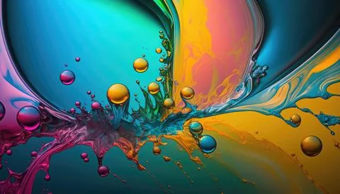 Abstract paint color background with splashes, oil paint Stock Illustration