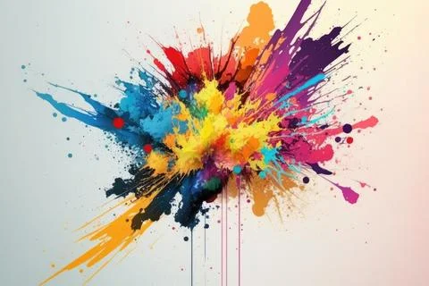 Abstract paint color background with splashes, oil paint Stock Illustration