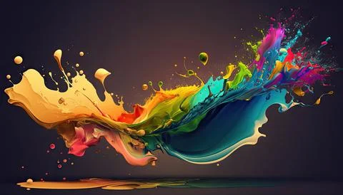 Abstract paint color background with splashes, oil paint Stock Illustration