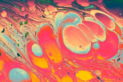 Abstract paint form marbling patterns on colorful background Fotos de archivo