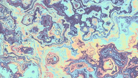 Abstract paint ink in motion. Liquid marble in pastel colors. Psychedelic Stock Footage 337148060