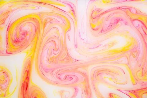 Abstract paint ink, psychedelic background. Colorful spots on water surface. Stock Photos