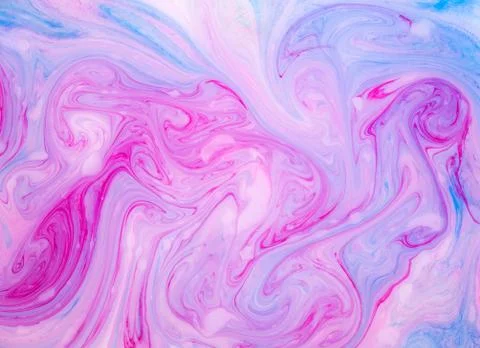 Abstract paint ink, psychedelic background. Colorful spots on water surface. Stock Photos