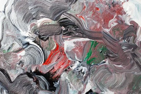 Abstract paint mixture with random pattern, red, green, gray, black and whi.. Stock Photos