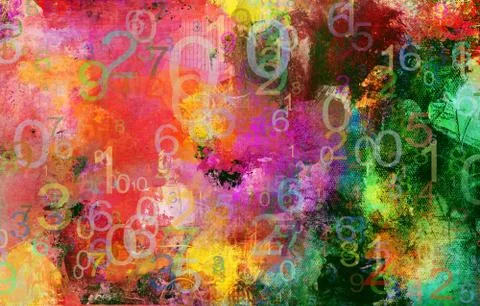 Abstract paint numbers textures banner Stock Illustration