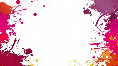 Abstract paint splatter border with copy space, hand drawn digital backgrou.. 스톡 동영상 342044917