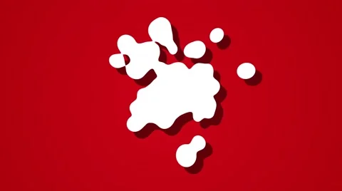 Abstract paint splatter style blobs cartoon motion background red white Stock Footage 62510893