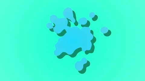 Abstract paint splatter style blobs cartoon motion background teal Video stock 62528077