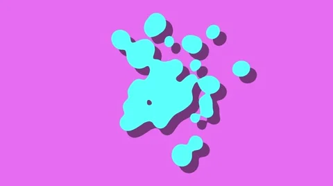 Abstract paint splatter style blobs cartoon motion background teal purple Video stock 62528486