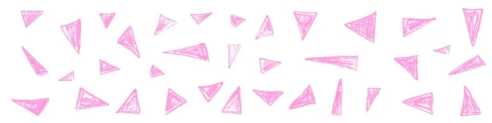 Abstract Paint Stroke Triangle Pattern. Bold Grunge Brush Lines in Pink. Mark Stock Illustration